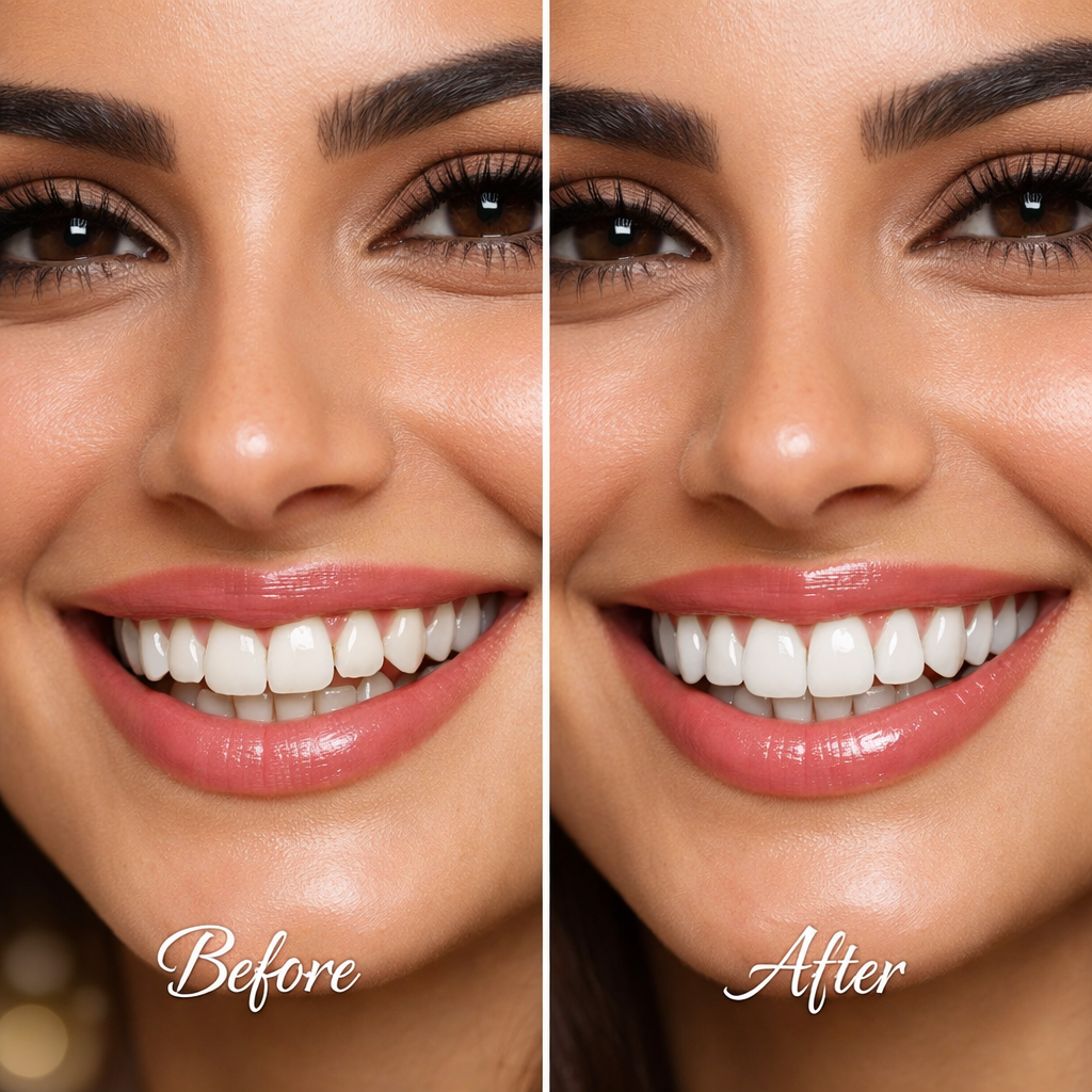 Smile Transformation Before and After - Professional dental makeover
